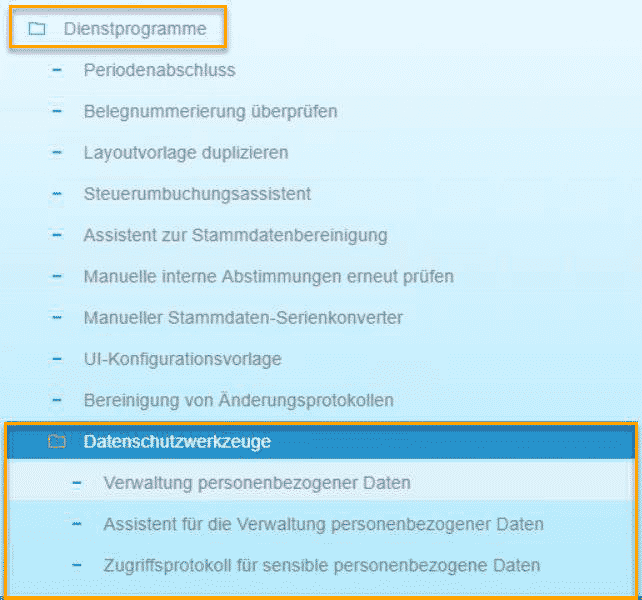 SAP Business One Version 9.3 - Datenschutz - Datenschutzwerkzeuge – Erweiterung des Hauptmenüs