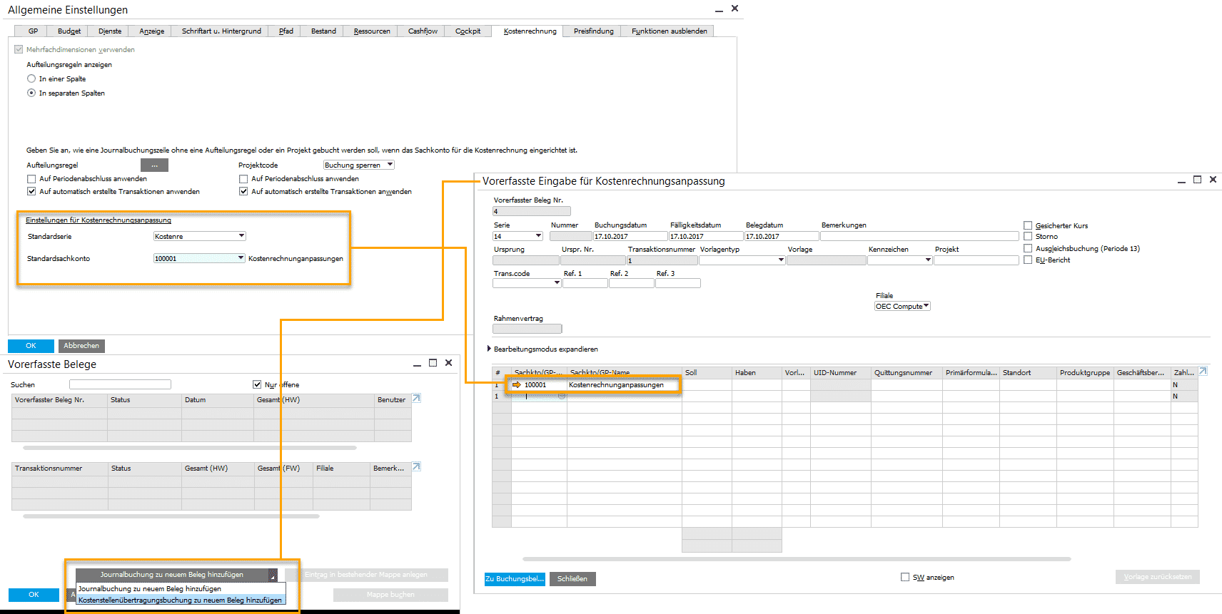 Erweiterung der Funktion Vorerfasste Belege in SAP Business One 9.3