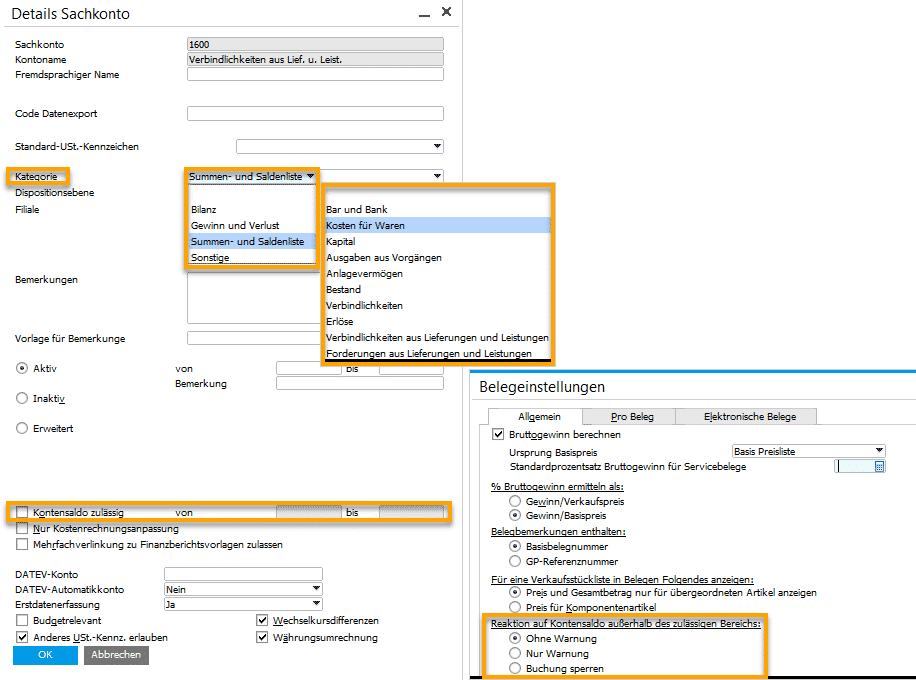 Darstellung der Neuerungen im Finanzwesen von SAP Business One 9.3