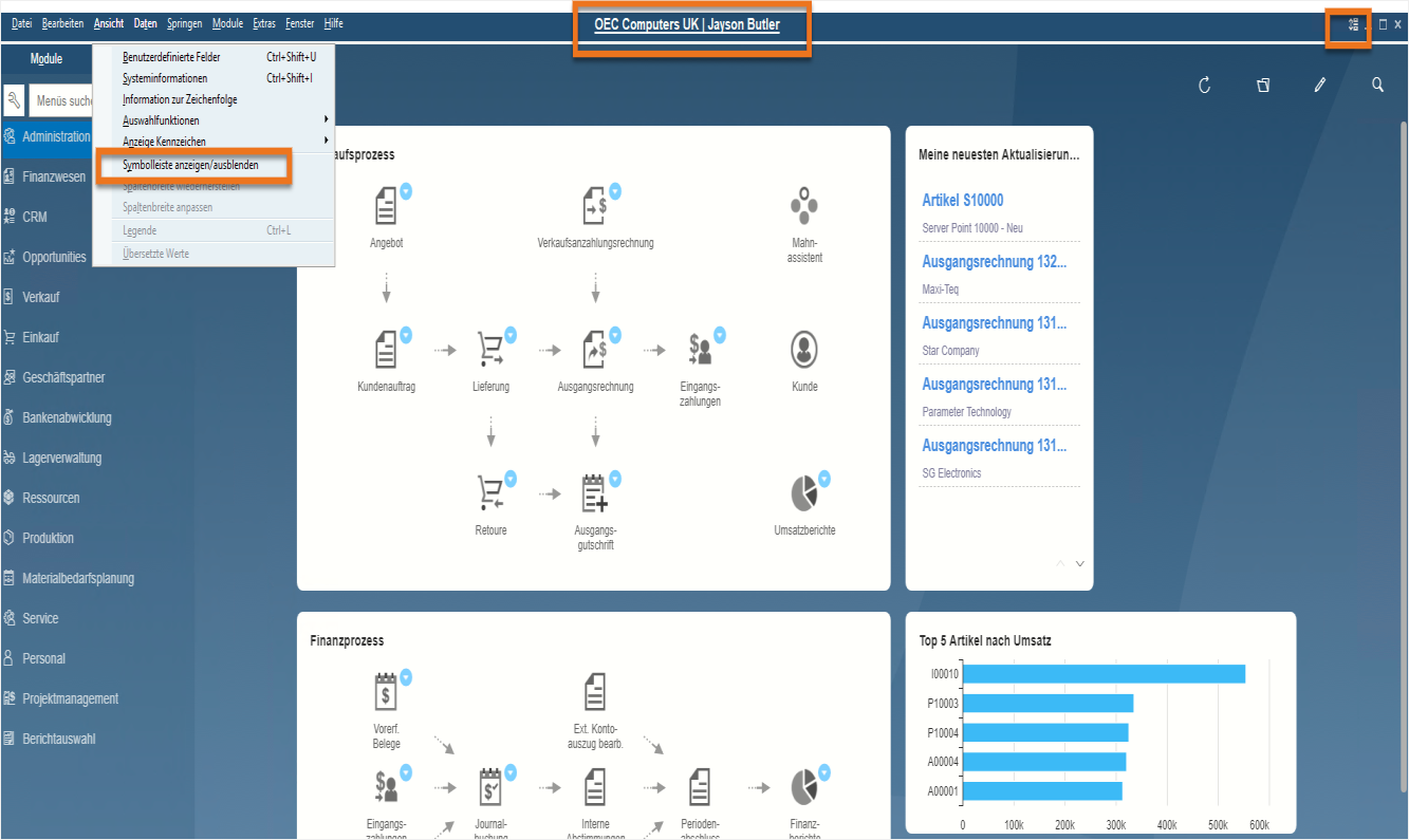 SAP-Business-One-Version-10.0-Benutzerfreundlichkeit-Erweitertes-Benutzer-Interface