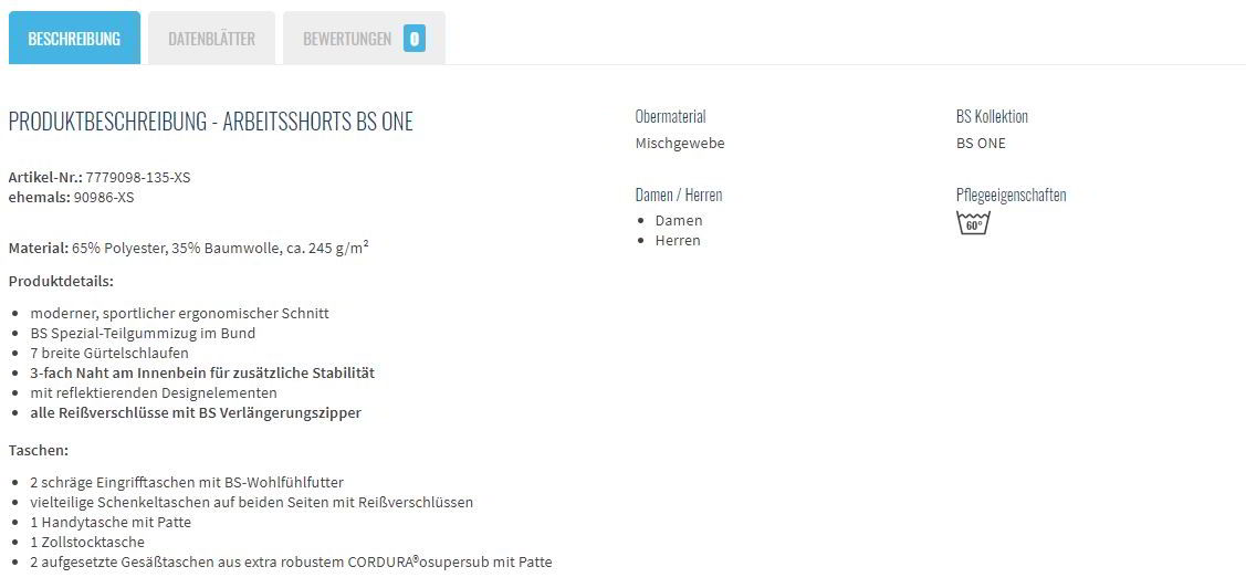 SAP-Business-One_E-Commerce_Burgia_Arbeitshose_Produktbeschreibung