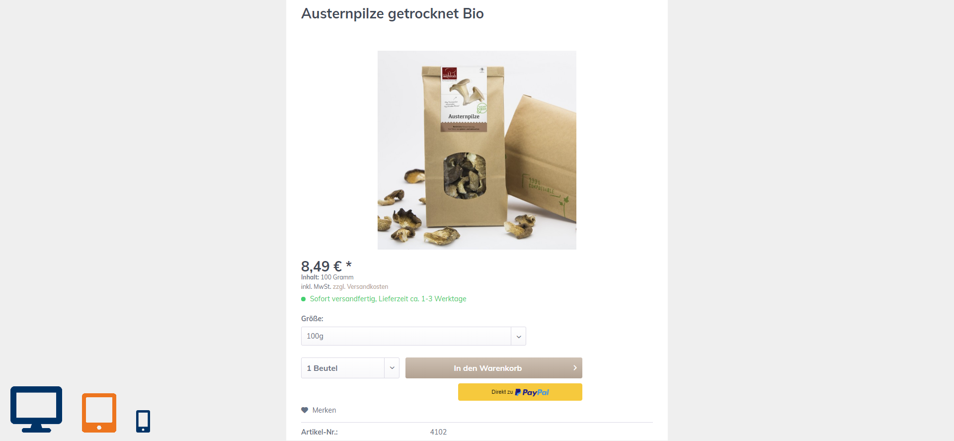 SAP-Business-One_E-Commerce_Pilze-Wohlrab_Shop_Tablet